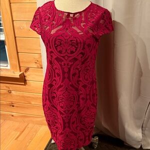 INC International Concepts Fuchsia Lace Mini Dress